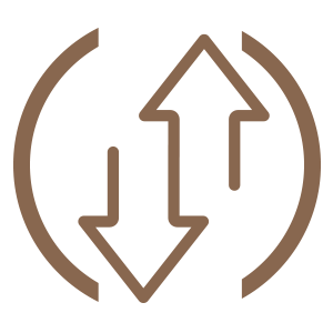 Copper colored icon representing high throughput