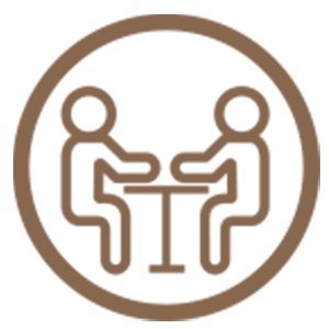 Copper colored icon representing mentorship