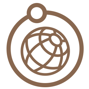 Copper colored icon representing orbit transfer