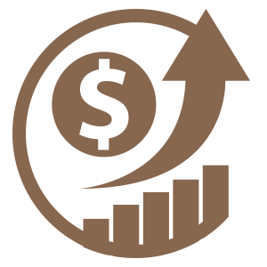 Copper colored icon representing sales growth