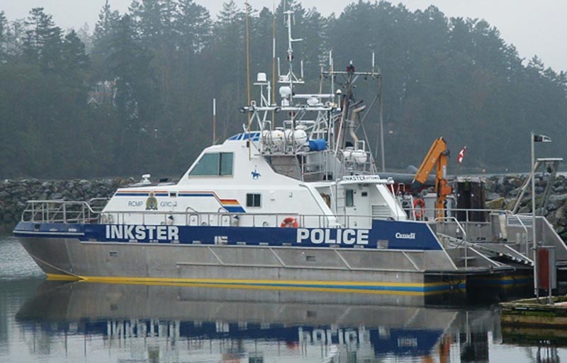 Inkster police boat docked in harbor