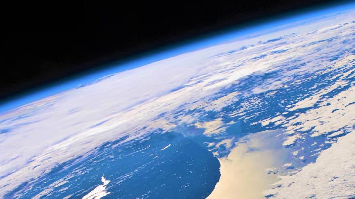 close up of earth from space