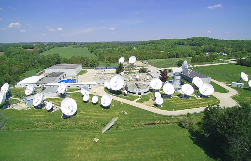 Drone image of exterior Allan Park teleport