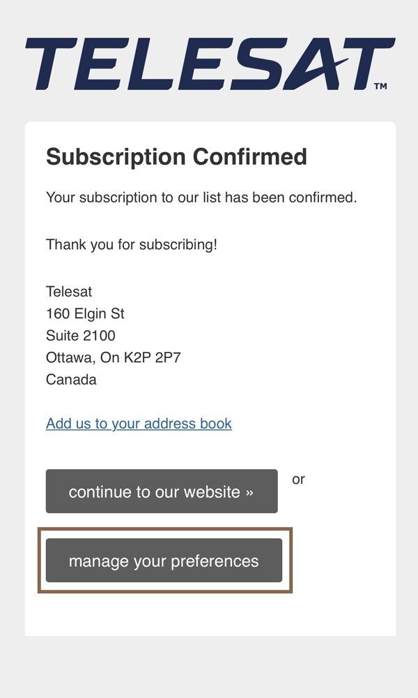 subscription confirmed
