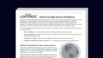 Thumbnail Telesat Lightspeed High Service Resiliency Whitepaper