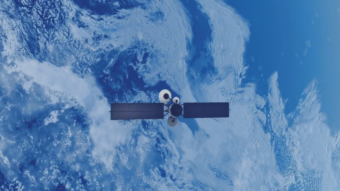 Image of satellite above Earth - first frame for video
