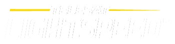 The white TELESAT LIGHTSPEED logo mark incorporates all caps, bold weight and angled corners on each letter over a transparent background