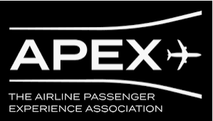 Airline Passenger Experience Association logo white on black background