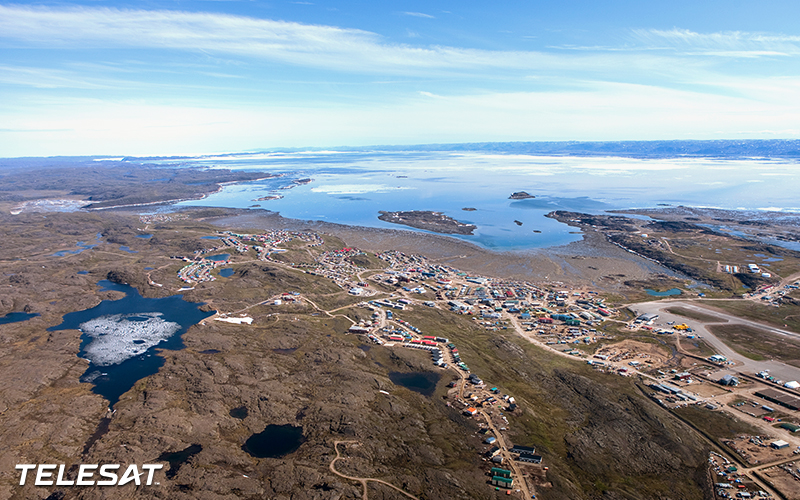 aerial shot of Iqaluit, Nunavut