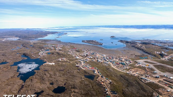 aerial shot of Iqaluit, Nunavut